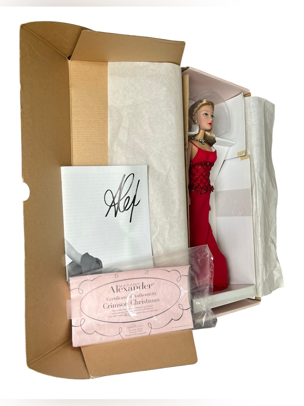 Madame Alexander "Crimson Christmas" Doll in Red Evening Gown with Shawl - Picture 14 of 15